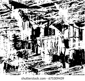 Background black and white abstract  texture vector illustration with  dark spots, scratches and lines