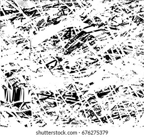 Background black and white  abstract  texture vector illustration with  dark spots, scratches and lines