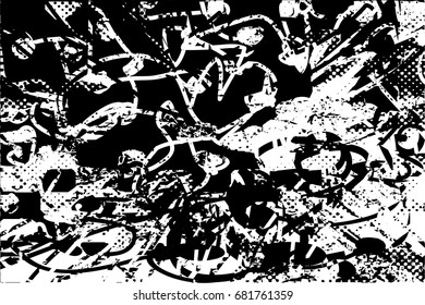 Background black and white  abstract  texture vector illustration with  dark spots,scratches and lines