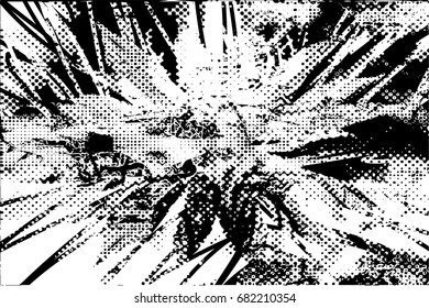 Background black and white  abstract  texture vector illustration with  dark spots,dots, scratches and lines