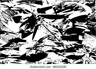 Background black and white  abstract  texture vector illustration with  dark spots,dots, scratches and lines