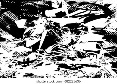 Background black and white  abstract  texture vector illustration with  dark spots,dots, scratches and lines