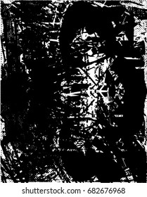 Background black and white  abstract  texture vector illustration with  dark spots,dots, scratches and lines