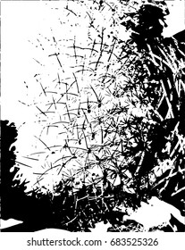 Background black and white  abstract  texture vector illustration with  dark spots,dots, scratches and lines