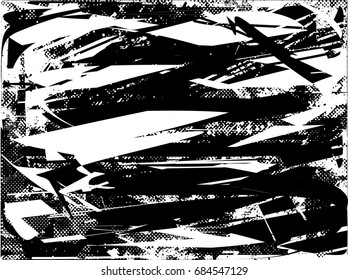 Background black and white  abstract  texture vector illustration with  dark spots,dots, scratches and lines