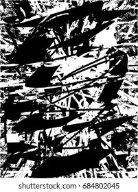 Background black and white  abstract  texture vector illustration with  dark spots,dots, scratches and lines