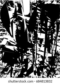 Background black and white  abstract  texture vector illustration with  dark spots,dots, scratches and lines