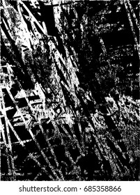 Background black and white  abstract  texture vector illustration with  dark spots,dots, scratches and lines