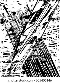Background black and white  abstract  texture vector illustration with  dark spots,dots, scratches and lines