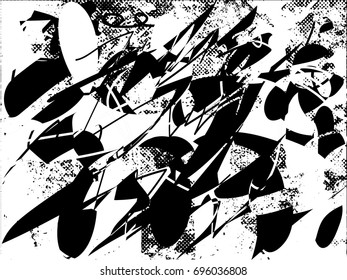 Background black and white  abstract  texture vector illustration with  dark spots,dots, scratches and lines