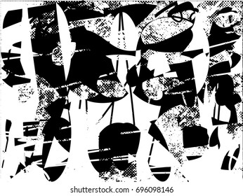 Background black and white  abstract  texture vector illustration with  dark spots,dots, scratches and lines