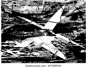 Background black and white  abstract  texture vector illustration with  dark spots,dots, scratches and lines