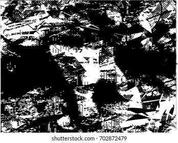 Background black and white  abstract  texture vector illustration with  dark spots,  scratches, dots and lines