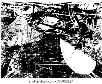 Background black and white  abstract  texture vector illustration with  dark spots,  scratches, dots and lines