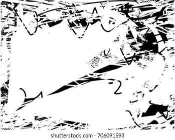 Background black and white  abstract  texture vector illustration with  dark spots,  scratches, dots and lines