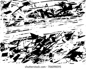 Background black and white  abstract  texture vector illustration with  dark spots,  scratches, dots and lines