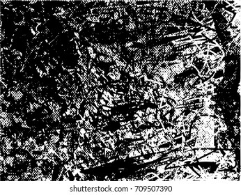 Background black and white  abstract  texture vector illustration with  dark spots,  scratches, dots and lines Print Distress Background