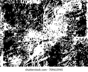 Background black and white  abstract  texture vector illustration with  dark spots,  scratches, dots and lines Print Distress Background