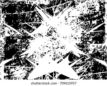 Background black and white  abstract  texture vector illustration with  dark spots,  scratches, dots and lines Print Distress Background