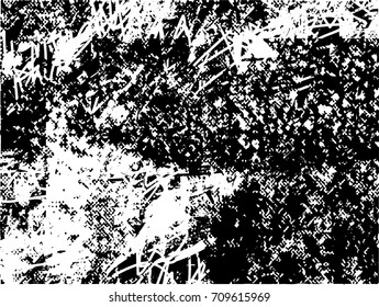 Background black and white  abstract  texture vector illustration with  dark spots,  scratches, dots and lines Print Distress Background