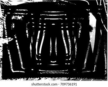 Background black and white  abstract  texture vector illustration with  dark spots,  scratches, dots and lines Print Distress Background