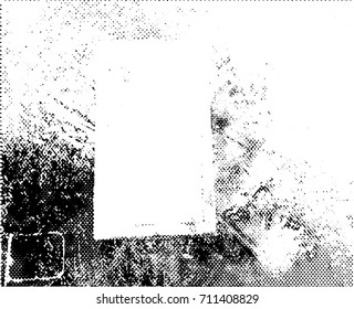 Background black and white  abstract  texture vector illustration with  dark spots,  scratches, dots and lines Print Distress Background