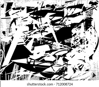 Background black and white  abstract  texture vector illustration with  dark spots,  scratches, dots and lines Print Distress Background