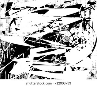 Background black and white  abstract  texture vector illustration with  dark spots,  scratches, dots and lines Print Distress Background