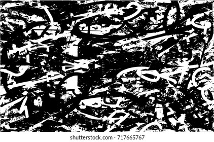 Background black and white  abstract  texture vector illustration with  dark spots,  scratches and lines Print Distress Background