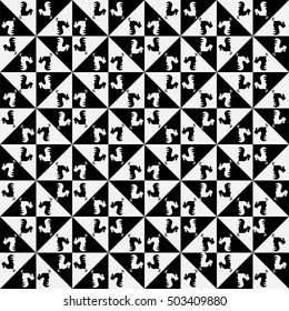 Background with black and white cocks.Vector illustration