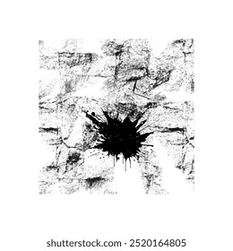 background black  and white dots and brush