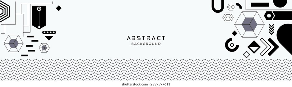Background with black and white flat geometric ornament. modern stylish design. for banners, wall hangings, ad templates and prints.