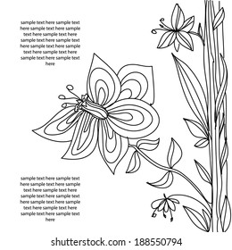 background with black and white line drawing of colors