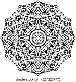 Background Black  White mandala design