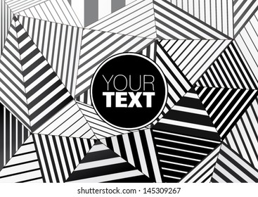 Background Of Black And White Striped Triangles For Graphic Design