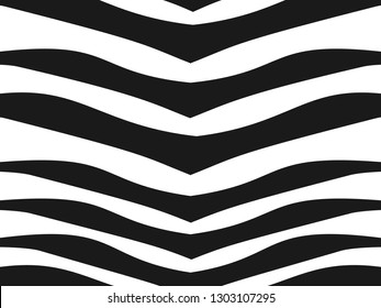 Background with black and white stripes, tiger texture, zebra. Animal skin vector illustration.