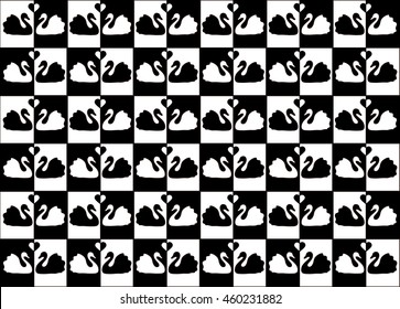The background of black and white swans