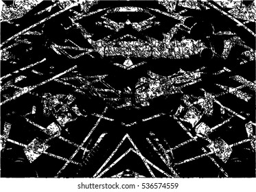 Background black and white symmetrical abstract texture vector with  dark spots, nets, lines and with drawing, 