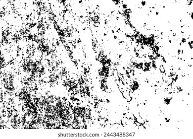 Background of black and white texture. Abstract monochrome pattern of spots, cracks, dots, chips.