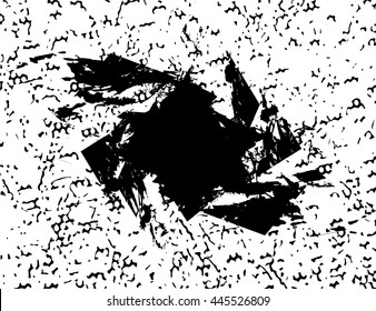 Background black and white texture vector with frayed net with circles, twisted
