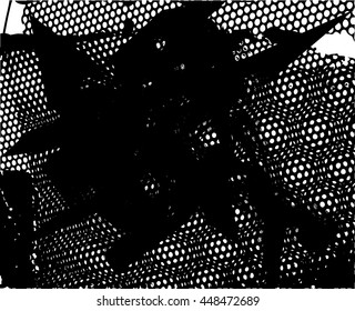 Background black and white texture vector with layered nets