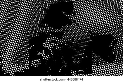 Background black and white texture vector with dark net 
