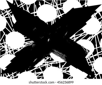 Background black and white texture vector with  big letter x