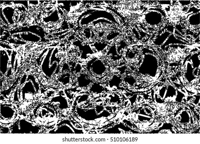 Background black and white texture vector with abstract  crochet, detail 

