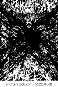 Background black and white texture vector with abstract drawing in form of letter x