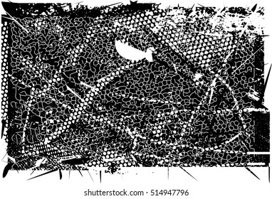 Background black and white texture vector with nets and light drawing