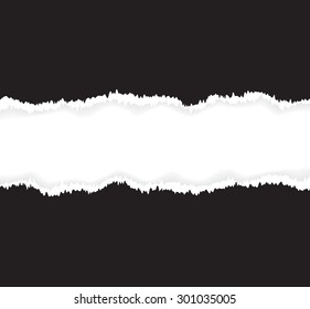 Background of black and white torn paper. Vector illustration