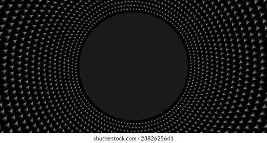 Background with black and white triangles. Abstract black tunnel. Vector Illustration.