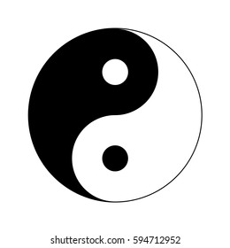 Background of black and white of Yin Yang symbol 