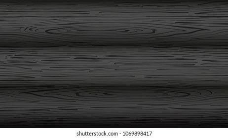 Background with black wood texture for decorating banners, flyers, brochures, magazines, websites. Natural Dark Wooden Background. Vector illustration.